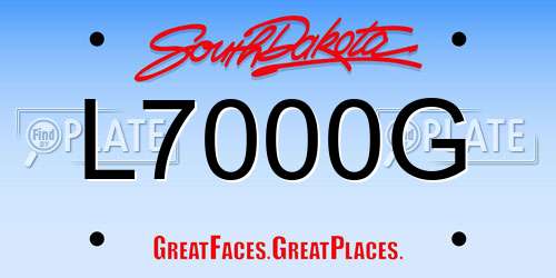 L7000G South Dakota License Plate