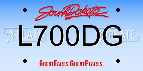 L700DG South Dakota License Plate