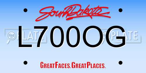 L700OG South Dakota License Plate