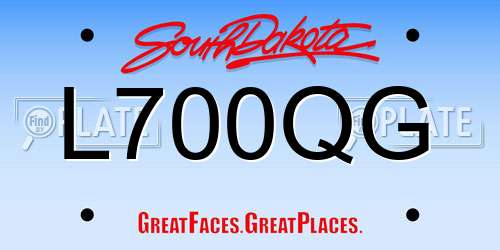 L700QG South Dakota License Plate