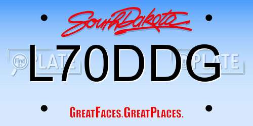 L70DDG South Dakota License Plate
