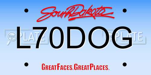 L70DOG South Dakota License Plate