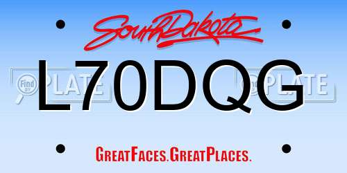 L70DQG South Dakota License Plate