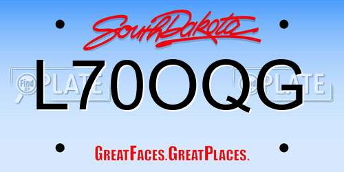 L70OQG South Dakota License Plate