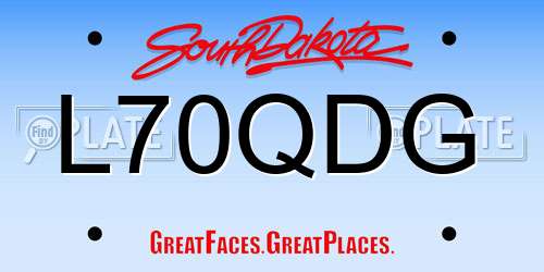 L70QDG South Dakota License Plate