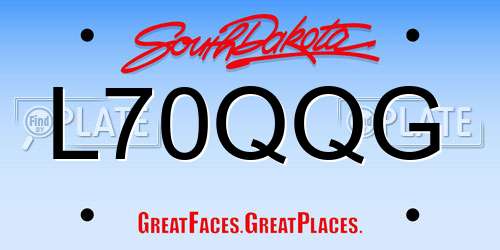 L70QQG South Dakota License Plate