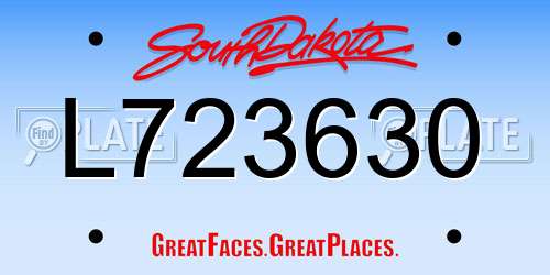 L723630 South Dakota License Plate