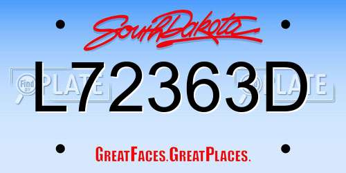 L72363D South Dakota License Plate
