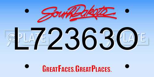 L72363O South Dakota License Plate