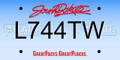 L744TW South Dakota License Plate