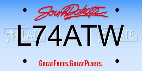 L74ATW South Dakota License Plate