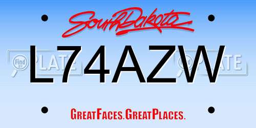 L74AZW South Dakota License Plate