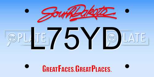 L75YD South Dakota License Plate