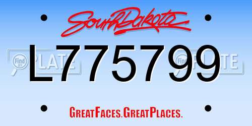 L775799 South Dakota License Plate