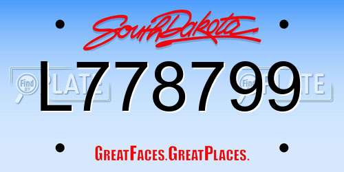 L778799 South Dakota License Plate