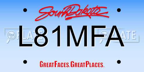L81MFA South Dakota License Plate