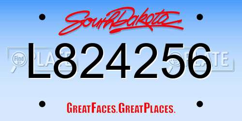 L824256 South Dakota License Plate