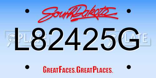 L82425G South Dakota License Plate