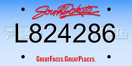 L824286 South Dakota License Plate