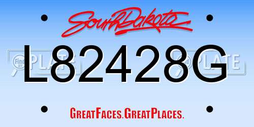 L82428G South Dakota License Plate