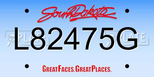 L82475G South Dakota License Plate