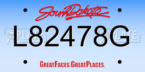 L82478G South Dakota License Plate