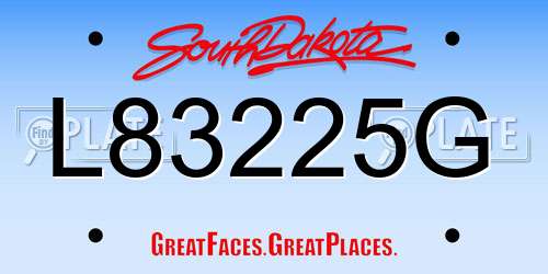 L83225G South Dakota License Plate