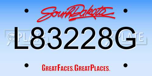 L83228G South Dakota License Plate
