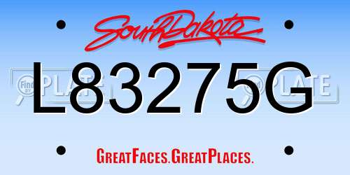 L83275G South Dakota License Plate