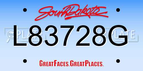 L83728G South Dakota License Plate