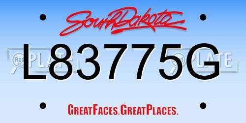 L83775G South Dakota License Plate