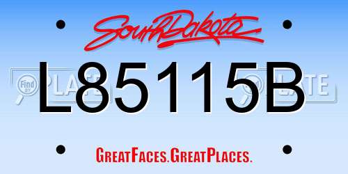 L85115B South Dakota License Plate