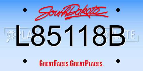 L85118B South Dakota License Plate