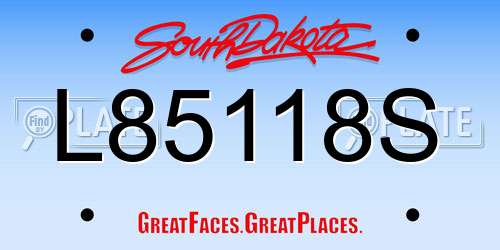 L85118S South Dakota License Plate
