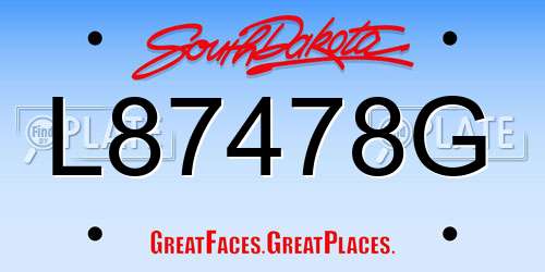 L87478G South Dakota License Plate