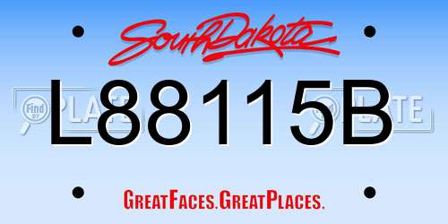 L88115B South Dakota License Plate