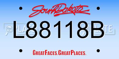 L88118B South Dakota License Plate