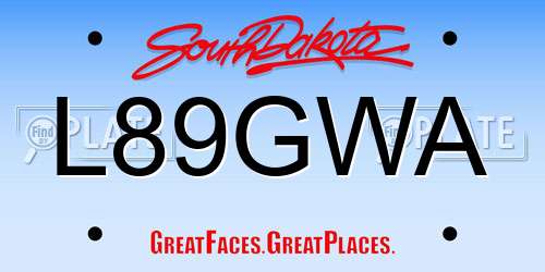 L89GWA South Dakota License Plate