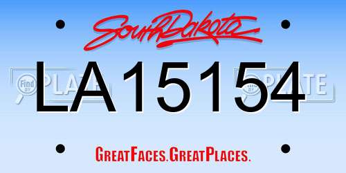 LA15154 South Dakota License Plate