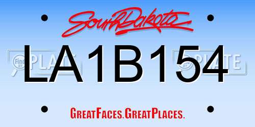 LA1B154 South Dakota License Plate