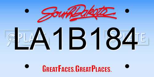 LA1B184 South Dakota License Plate