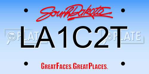 LA1C2T South Dakota License Plate