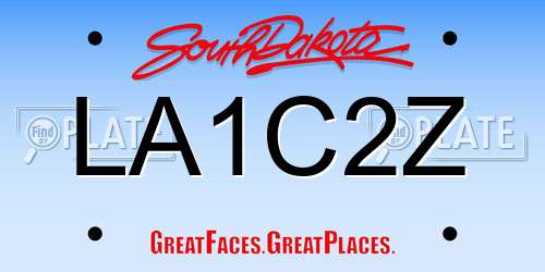 LA1C2Z South Dakota License Plate