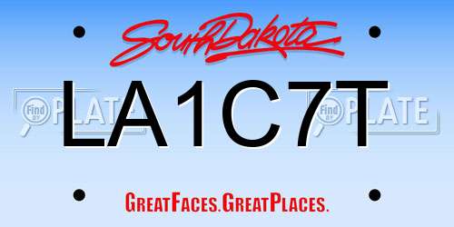 LA1C7T South Dakota License Plate