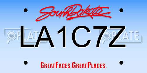 LA1C7Z South Dakota License Plate
