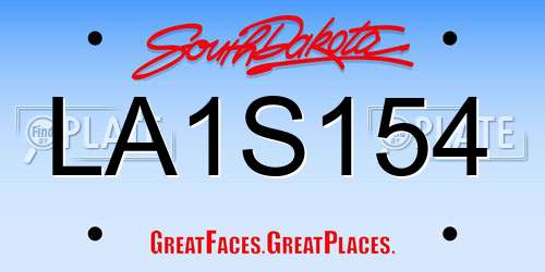 LA1S154 South Dakota License Plate