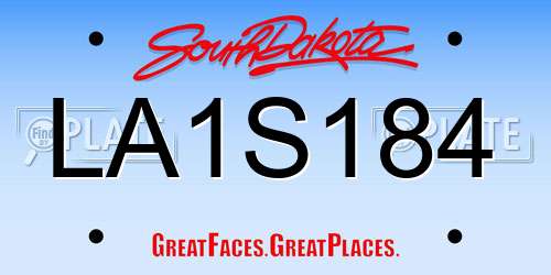 LA1S184 South Dakota License Plate