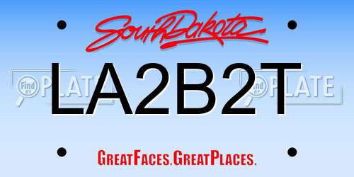LA2B2T South Dakota License Plate