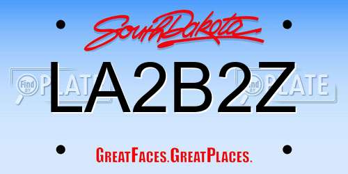 LA2B2Z South Dakota License Plate
