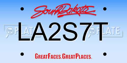 LA2S7T South Dakota License Plate